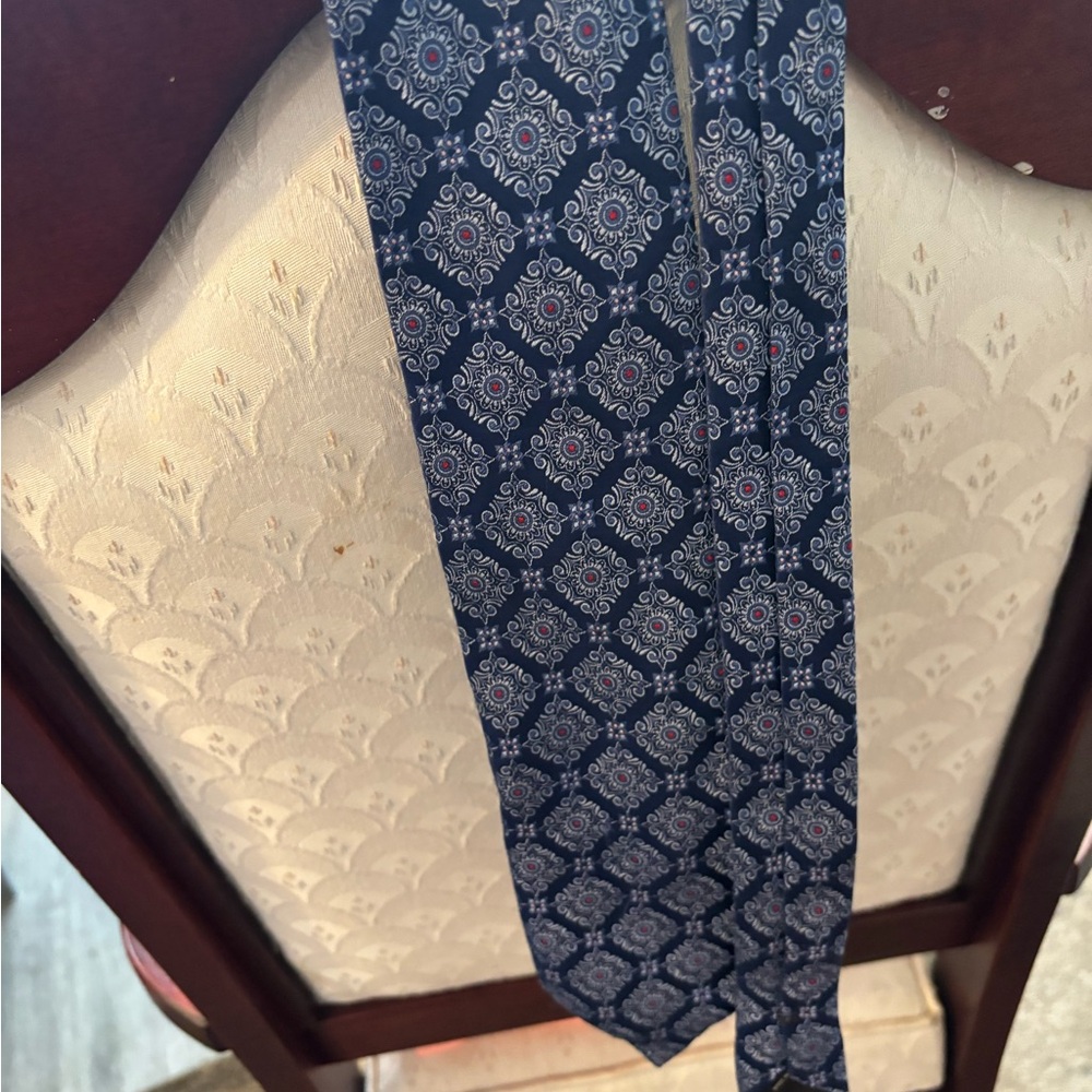 Canali Blue and Red Patterned Tie